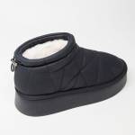 Ботинки-дутики из болоньевой ткани чёрного цвета с подкладкой из шерсти	